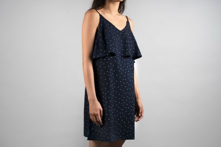 Navy polka dot dress 3