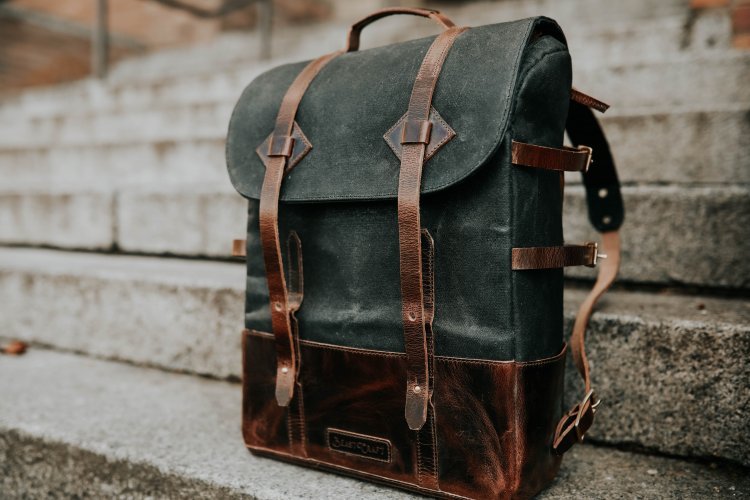 Brown fashion men backpack